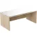 Interion® Executive Office Coffee Table with Glass Top, 48" x 24", Aged Oak