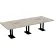 Interion® Executive Office Conference Table, Parsons Cast Iron Base, 120"Lx48"Wx30"H, Dove Oak