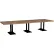 Interion® Executive Office Conference Table, Parsons Cast Iron Base, 144"Lx48"Wx30"H, Aged Oak