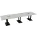 Interion® Executive Office Conference Table, Parsons Cast Iron Base, 144"Lx48"Wx30"H, Dove Oak