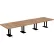 Interion® Executive Office Conference Table, Parsons Cast Iron Base, 168"Lx48"Wx30"H, Aged Oak