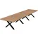 Interion® Executive Office Conference Table, X-Style Base, 192"L x 48"W x 30"H, Aged Oak