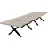 Interion® Executive Office Conference Table, X-Style Base, 192"L x 48"W x 30"H, Dove Oak