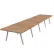 Interion® Executive Office Conference Table, A-Frame, 216"L x 48"W x 30"H, Aged Oak