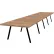 Interion® Executive Office Conference Table, A-Frame, 240"L x 48"W x 30"H, Aged Oak