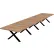 Interion® Executive Office Conference Table, X-Style Base, 240"L x 48"W x 30"H, Aged Oak