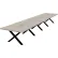 Interion® Executive Office Conference Table, X-Style Base, 240"L x 48"W x 30"H, Dove Oak