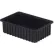 LEWISBins ESD-Safe Divider Box, 16-1/2"L x 10-29/32"W x 5"H, Black, Polypropylene - Pkg Qty 4