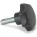 Plastic Hand Knob w/SS Screw - M8x1.25 Thread, 40mm Thread Length, 40mm Knob Dia. - PHK-2535SS