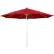 California Umbrella Venture 11' Patio Umbrella, Silver Pole, Olefin Red Fabric