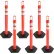 Mr. Chain⢠Delineator with 2 Reflective Stripes, 47-1/2"H, 4" Dia., LDPE, Traffic Orange, Pack of 6