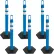 Mr. Chain® Delineator with Reflective Stripe, Hexagonal Base, Blue, Pack of 6