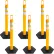 Mr. Chain® Delineator with Reflective Stripe, Hexagonal Base, Traffic Yellow, Pack of 6