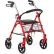 Medline Knockdown Steel Rollator w/ 8" Casters, Red