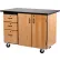 NPS Mobile Science Cabinet w/ Drawer & Pegboard, Chemical Resistant Top, 48"L x 28"W x 36-1/4"H, Oak