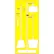 National Marker Janitorial Shadow Board, Yellow on White, Pro Series Acrylic - SB108FG