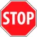 NMC TM34R Traffic Sign, Stop Sign, 18" X 18", White/Red