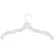 1505 Dress Hanger W/Chrome Hook-Medium Heavy Weight, 17"L, Plastic-WH, Pkg Qty 100
