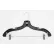 2500RC Suit Hanger-Heavy Weight W/Metal Clips, 17"L, Plastic-BK, Pkg Qty 100
