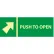 Glow Sign Rigid Plastic - Push Bar To Open(w/ Arrow)