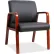 Lorell® Black Leather Wood Frame Guest Chair - Black with Mahogany Frame