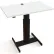 ConSet Electric Adjustable Desk, 39-3/8"W x 23-5/8"D, Black H-Base with White Top