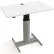 ConSet Electric Adjustable Desk, 39-3/8"W x 23-5/8"D, Silver H-Base with White Top
