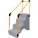 4 Step Plastic Step Stand W/ Handrails - Gray 27"W x 38"D x 44"H - ST-4 GY