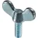 1/2-13 x 1" Wing Screw - 2-1/4" Head Width - Malleable Iron - Plain - USA - Pkg of 25