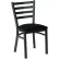 Fabric Upholstered Restaurant Chair With Ladder Back - Black - Pkg Qty 2