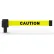 Banner Stakes PLUS Wall Mount Retractable Belt Barrier, 15' Yellow "Caution" Belt