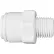 John Guest Polypropylene Male Connector 3/8'' x 1/4'' NPTF, Pack of 10