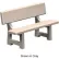 58" Concrete Park Bench, Surface Mount