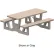 72" Rectangular Picnic Table, Concrete, Tan