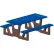 72" Concrete Picnic Table Frame w/ Blue Steel Mesh Seat, Gray