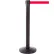 Queue Solutions QueuePro 300 Retractable Belt Barrier, 40" Black Post, 16' Red Belt