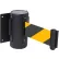 Wall Mount Retractable Belt Barrier, Black Case W/10' Black/Yellow Belt