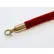 Queueway Velour Rope Red 8' With Polished Brass Rope Ends Economy Line