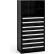 Rousseau Metal Steel Shelving 37-5/8"Wx18"Dx75"H Closed 4 Shelf 8 Drawer Black