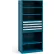 Rousseau Metal Steel Shelving 37-5/8"Wx18"Dx87"H Closed 6 Shelf 4 Drawer Everest Blue