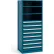 Rousseau Metal Steel Shelving 37-5/8"Wx24"Dx87"H Closed 5 Shelf 8 Drawer Everest Blue