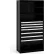 Rousseau Metal Steel Shelving 43-5/8"Wx18"Dx87"H Closed 6 Shelf 7 Drawer Black
