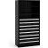 Rousseau Metal Steel Shelving 43-5/8"Wx18"Dx87"H Closed 5 Shelf 8 Drawer Black