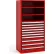 Rousseau Metal Steel Shelving 43-5/8"Wx24"Dx87"H Closed 5 Shelf 10 Drawer Red
