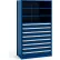 Rousseau Metal Steel Shelving 48-5/8"Wx24"Dx87"H Closed 5 Shelf 8 Drawer Avalanche Blue