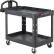 Rubbermaid® Brute Heavy Duty Ergo Handle Utility Cart, Lipped Shelf, Small, Black