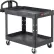 Rubbermaid® Brute Heavy Duty Ergo Handle Utility Cart, Lipped Shelf, Black