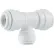 John Guest 1/2'' x 1/2'' x 3/8'' Polypropylene Reducing Tee, 10/PK