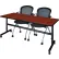 Regency® Kobe Training Nesting Table with 2 Cadence Nesting Chairs, 72"L x 30"W, Cherry