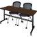 Regency® Kobe Training Nesting Table with 2 Cadence Nesting Chairs, 72"L x 30"W, Neo Walnut